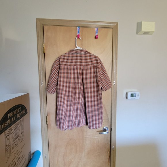 Woolrich XL Plaid Shirt Orange Cream Red - Picture 2 of 6